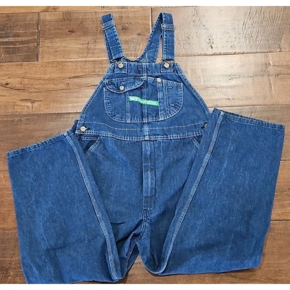 Vintage Key Imperial‎ Denim Bib Overalls Men Blue Workwear Carpenter 38×28